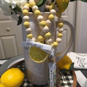 COPY - COPY - Lemon Beaded Garland Rae Dunn Ribbon